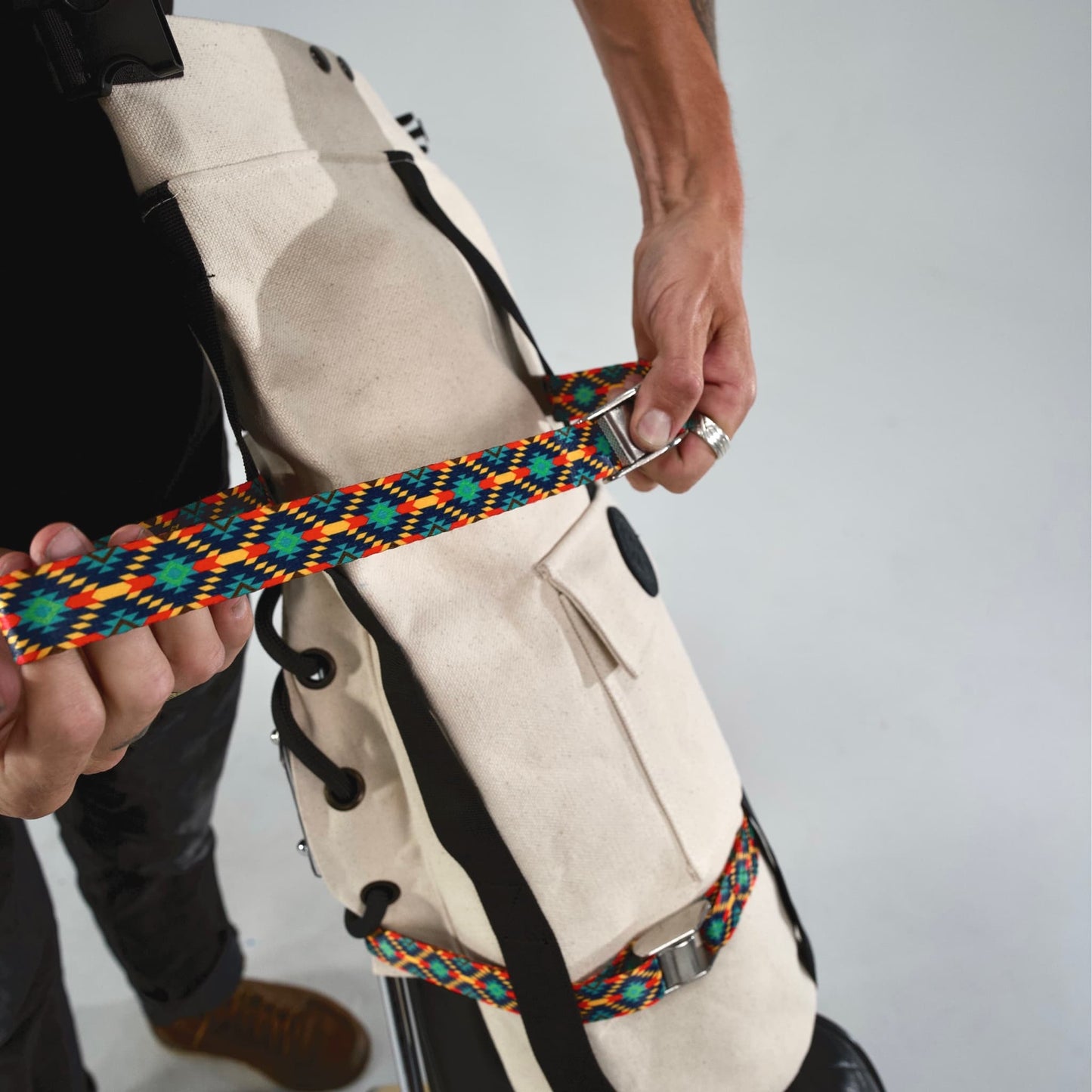 Stainless steel sissybar strap (Aztec)